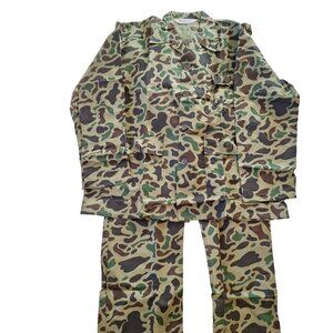 Vintage Seaway Green Camo Shirt&Pant Set Men’s XLarge Hunting Gear New Old Stock